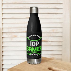 10p Gamer Arcade Stainless Steel Bottle – Retro Logo Edition