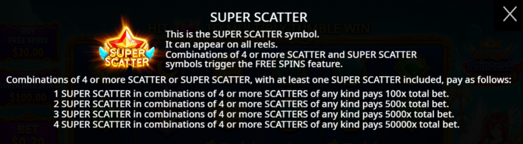 Starlight princess super scatter.